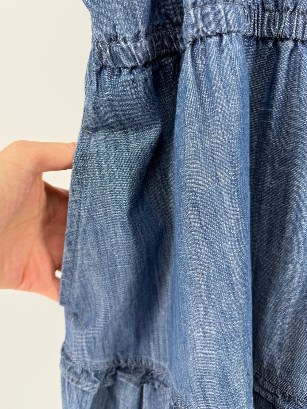 Lane Bryant Tiered Blue Denim Chambray Midi Sundress 20 - Picture 3 of 8